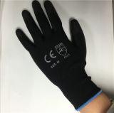 Black PU Coated Nylon Gloves for Industrial Use
