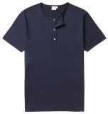 No Collar Polo Shirts Blank Placket Tee Shirts with Buttons