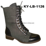 Popular China Lady Casual Boots with Flat Sole