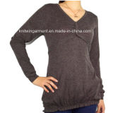 Ladies Knitted Long Sleeve Pullover Sweater for Casual (12AW-111)
