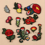 Custom Garment Logo Embroidery Patch Paper Iron Red Rose Flower
