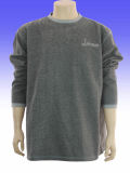 Men's Marle Grey Embroidered Logo Round Neck Sweater