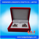 Souvenir Cufflinks with High Quality Fashion Handmade Leather Cufflink Box