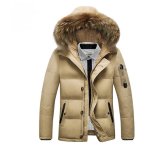Men's Fashion Wind-Proof Quilted Padded Casual Fur-Hoody Jacket