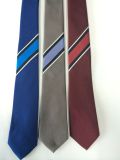 Satin Background with Fashion Linne Woven Silk Logo Tie