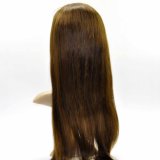 Hot Selling Brazilian Human Hair Full Lace Wig Natural Brown Straight with Baby Hair