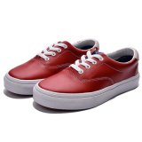 Breathable Genuine Red Leather China Canvas Vulcanized Rubber Sole Shoes