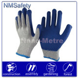 Nmsafety Iran Hot Sale Cheap Blue Latex Coated Safety Glove