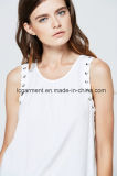 Women's Sleeveless Summer Vest European Style Elegant Cotton Vest