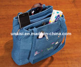 Waterproof Embroidered Denim Shoulder Tote Handbags Lady Canvas Bag