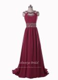 Aoliweiya Wine Red Keyhole Prom Evening Dress