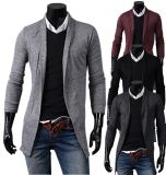 Four Colors Man's Wool Knitted Cardigan Sweater Long Sleeves