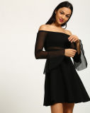 Newest Women Black Olega off Shoulder Dresses Wholesale
