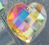 Ab Color Heart Flat Back Stones Buttons with Two Holes