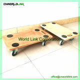 Good Shape Mobile Round Cushion Wood Dolly with 4 Wheel