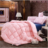 Custom King Bed Soft 75% Duck Down Pink Quilt