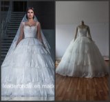 Real Photo Wedding Gowns Lace Tulle Tiered Puffy Bridal Dresses G1729