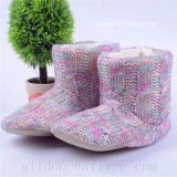 Fine Ladies Knitted Bootie Slippers Warm Indoor Boots