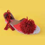 Womens Tassel Red Lace up Espadrilles Flats Espadrille Sandals