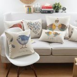 Printed 45X45cm Plycotton Throw Pillows on Bed for Sofa