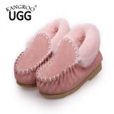 Classic Sheepskin Moccasin Casual Shoes in Pink for Women