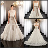 New Ball Gowns Lace Sash Boat Neck 2016 Wedding Dresses Z8043
