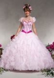 Beaded Petal Tulle Ball Dresses Quinceanera Gowns (QG009)