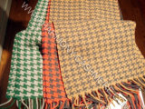 100%Cashmere Woven Scarf with Houndstooth