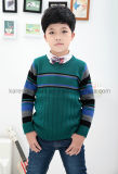 Karen Round Neck Ribbed Striped Pullover Boys Sweater