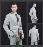 High Quality Made to Measure Light Grey Plaid Full Canvas Suit
