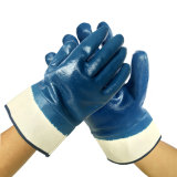 Oil-Proof Cotton Jersey Liner Nitrile Fully Coated Safety Cuff Gloves