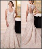 Nude Lining Bridal Formal Gowns Lace Mermaid Vestidos Wedding Dress S201745