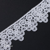 3.5cm Milky White Polyester Embroidery Lace Trim with Latst Circle Design