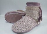 Winter Indoor Knitted Half Boots with Tassel