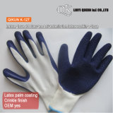 K-127 13 Gauges Polyester Nylon Crinkle Latex Working Safety Gloves