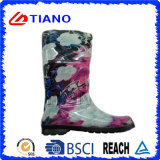 Fashion Flower PVC Rain Boots for Lady (TNK70018)
