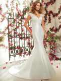 A-Line Taffeta Bridal Dress Cap Sleeve White Wedding Dresses