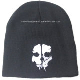 Factory Produce Custom Skull Embroidered Black Acrylic Snowboard Hat