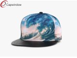 5 Panel Plain Snapback Hat/Cap with Sublimation Print Surfing Logo