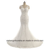 Lace Elegant Sleeveless V Neck Wedding Dress Bridesmaid Dress