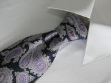 Fashion Light Grey Colour Paisley Design Silk Printed Ties