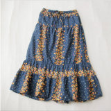 Japanese Cotton Floral Pattern Skirt with Falbala for Girl Clothes