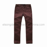 Wine Red Cotton Spandex Men's Trousers (HV146)