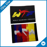 End Fold Multicolor Woven Clothing Labels for Taekwondo Uniform