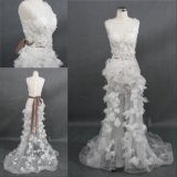 Wholesale Customize Beading Sequins Lace Handsewn Bridal Dress Wedding Gown