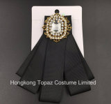 Latest Fashion Top Quality Rhinestone Brooch for Women Costume Silk Tie Bowknot Brooch (CB-03)
