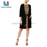 Loose Shape Knit Cardigan with Knitted Belt to Define Waistline