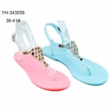 Macarons Candy Color Jelly Shoes Ladies PVC Flat Slipper Sandals
