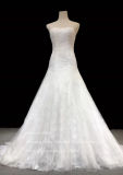 Aolanes Plain Lace Mermaid Strapless Wedding Dress