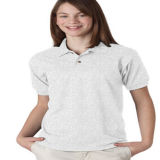 Women Cotton Plain White Polo T-Shirt